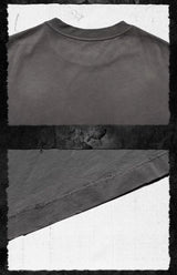 Washed Gray Distressed Vintage Print Tee