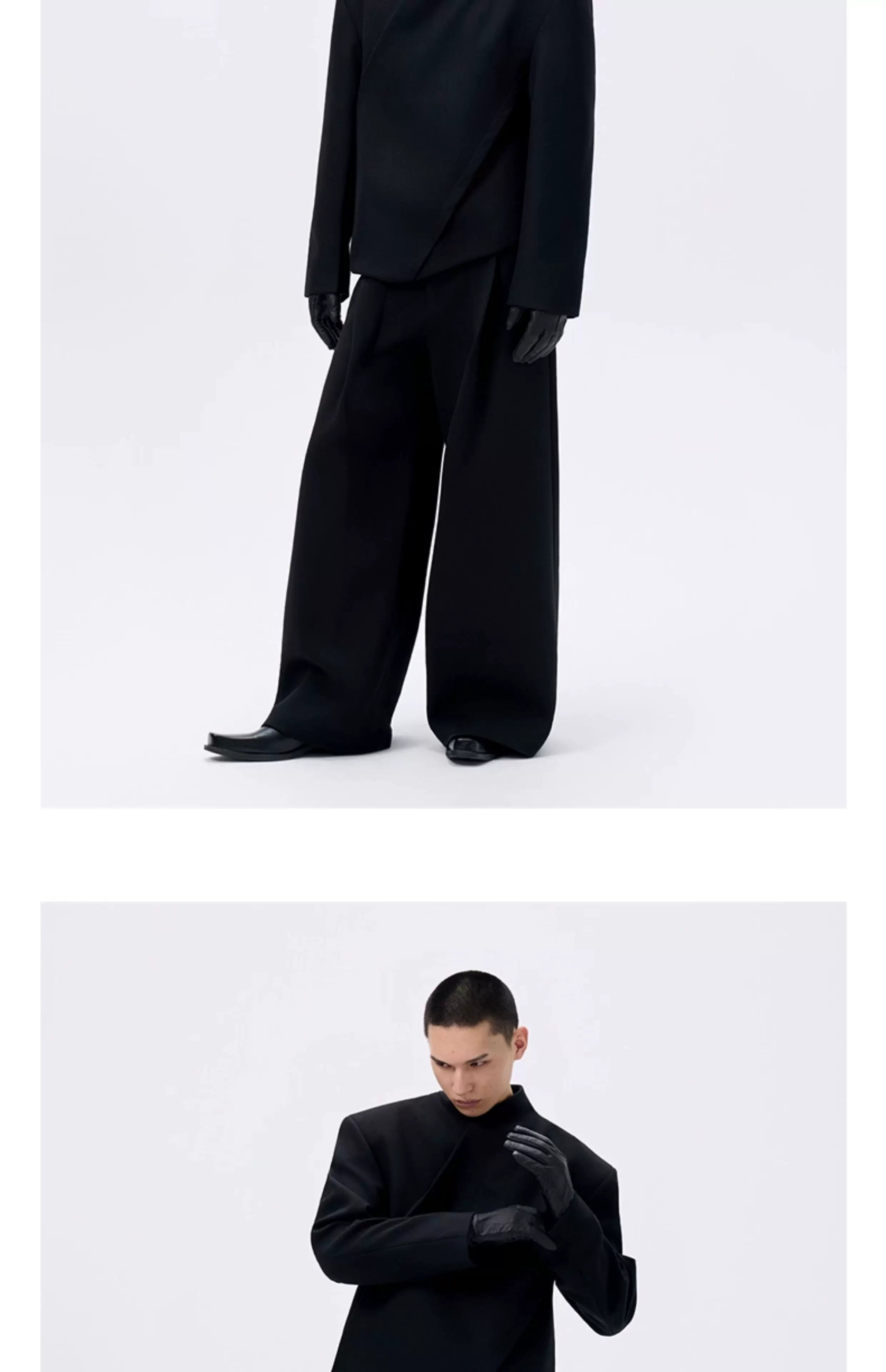 Cropped Deconstructed Waist-cinched Stand Collar Jacket