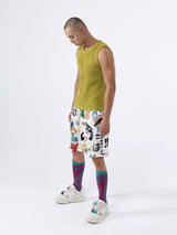 Loose Multi-color Crew Neck Sweater Vest