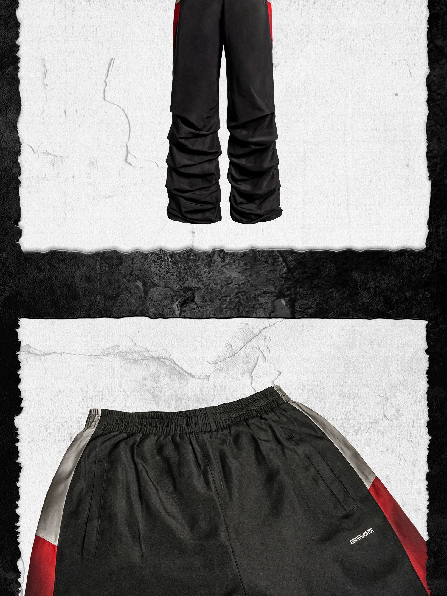 Bloodfang Pleated Flared Color Block Joggers