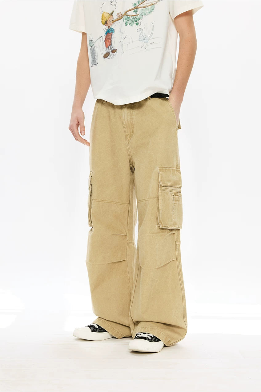 Men's Loose Brushed Cotton Cargo Pants