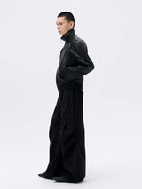 Casual Curved Pleated Wide Leg Pants