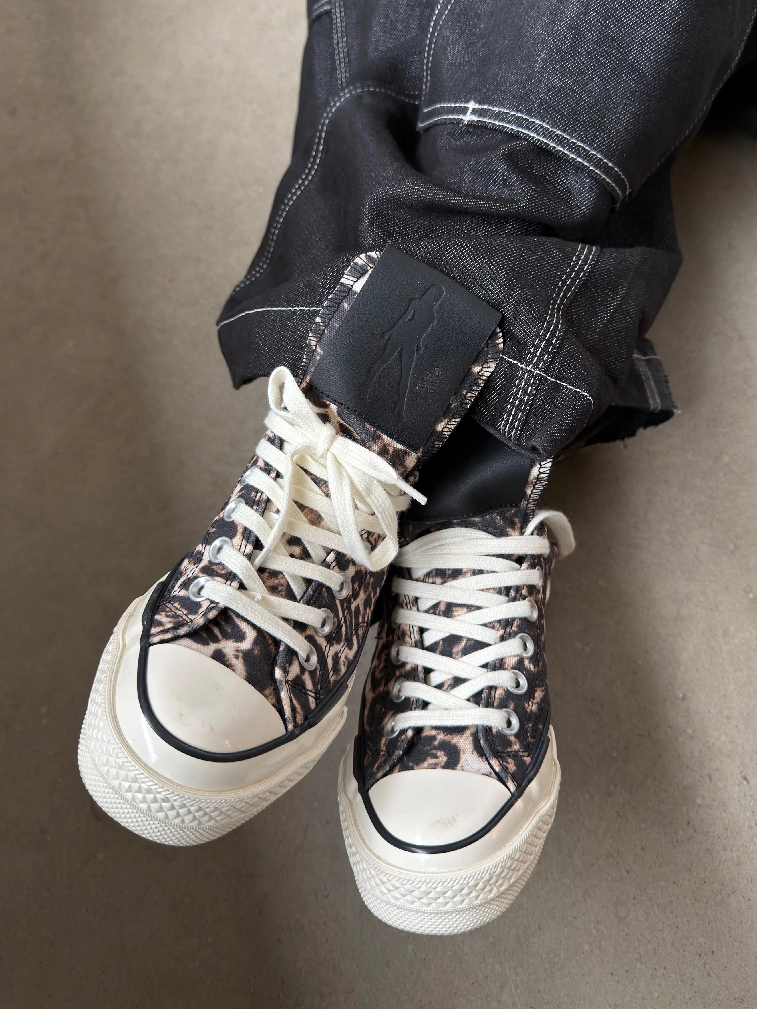 Leopard Print 1970s Long Tongue Sneakers