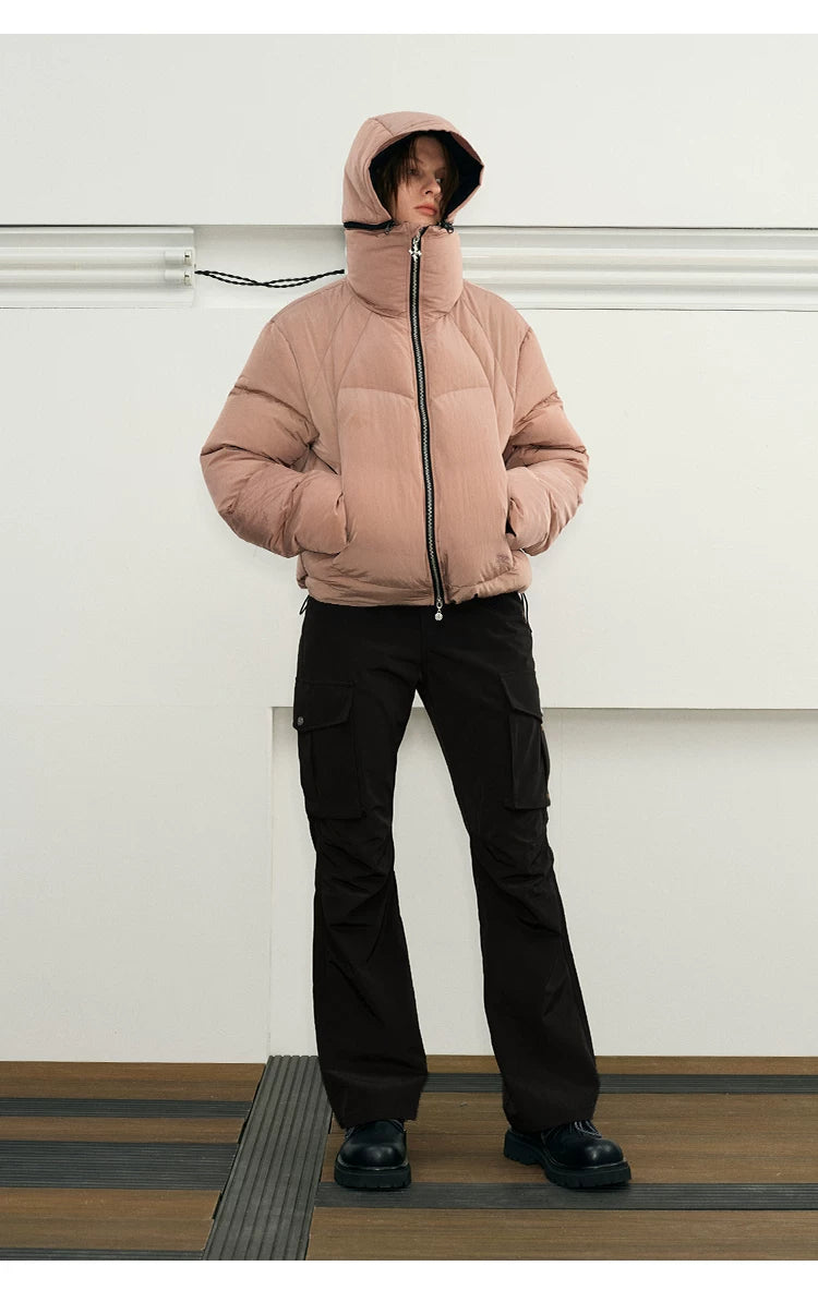 Reflective Liquid Nylon Cargo Parachute Pants