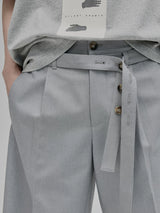 Draped Drawstring Wide Shorts