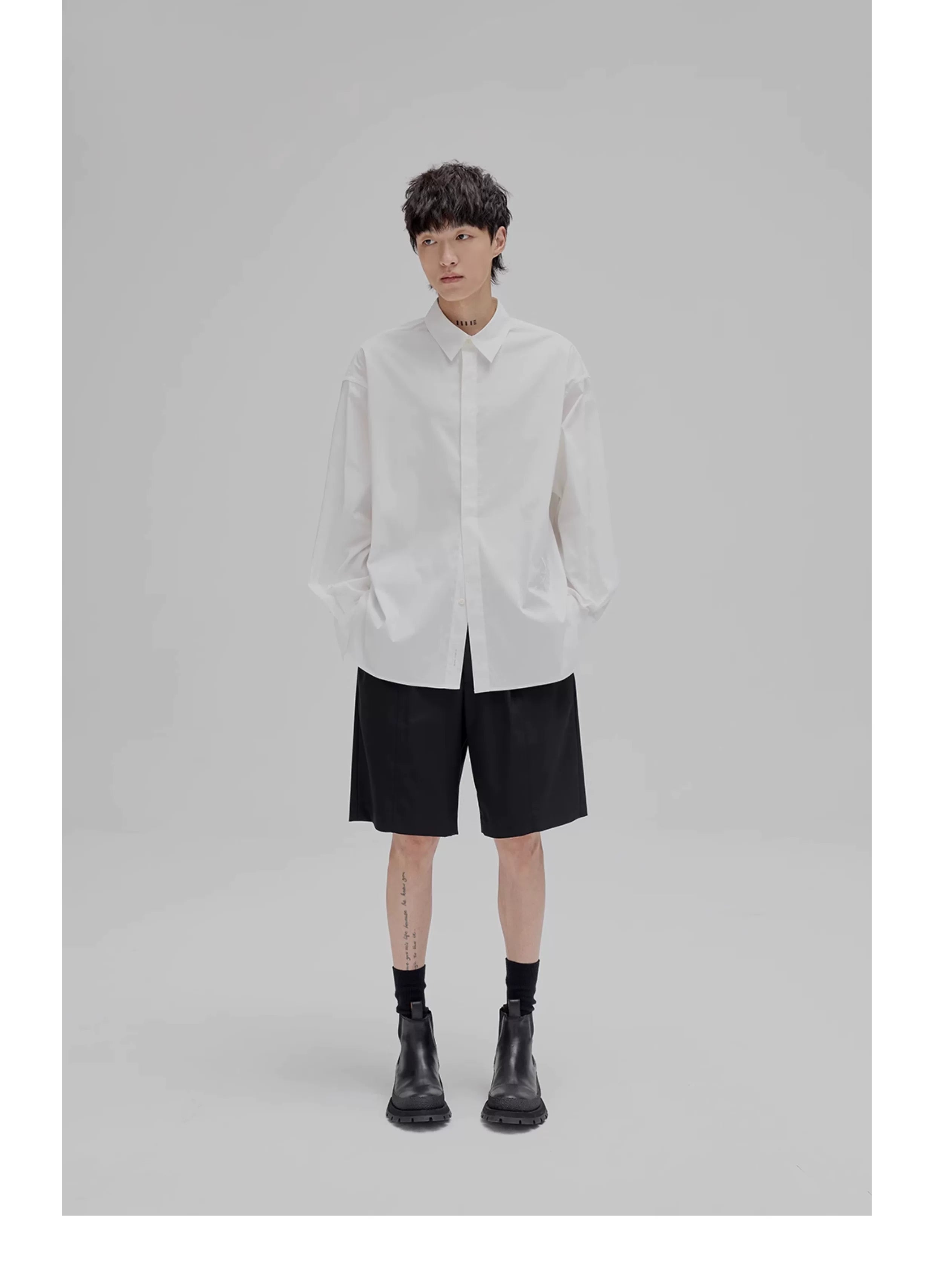 Basic Embroidered Pima Cotton Blend Shirt