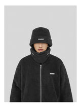 Distressed Black Fleece Bucket Hat