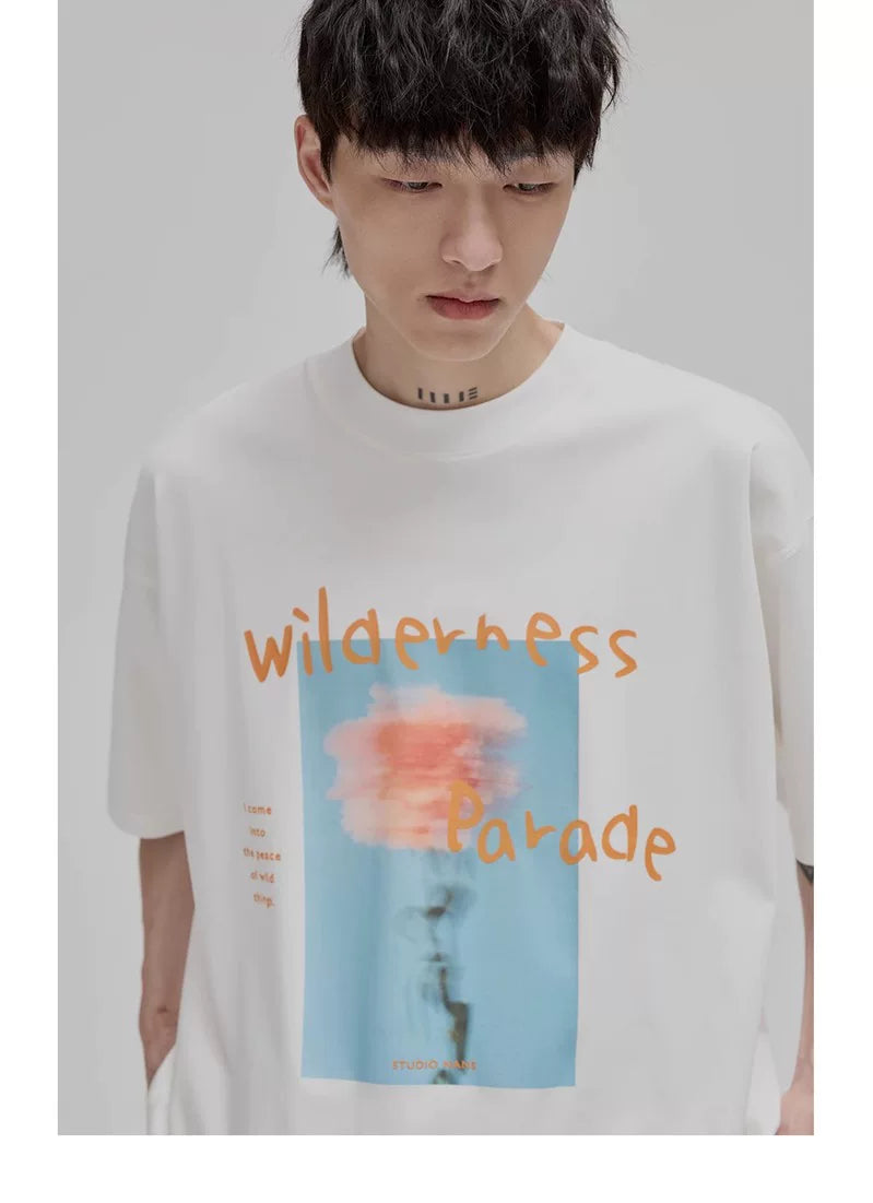 Graffiti Print Double Mercerized Tee
