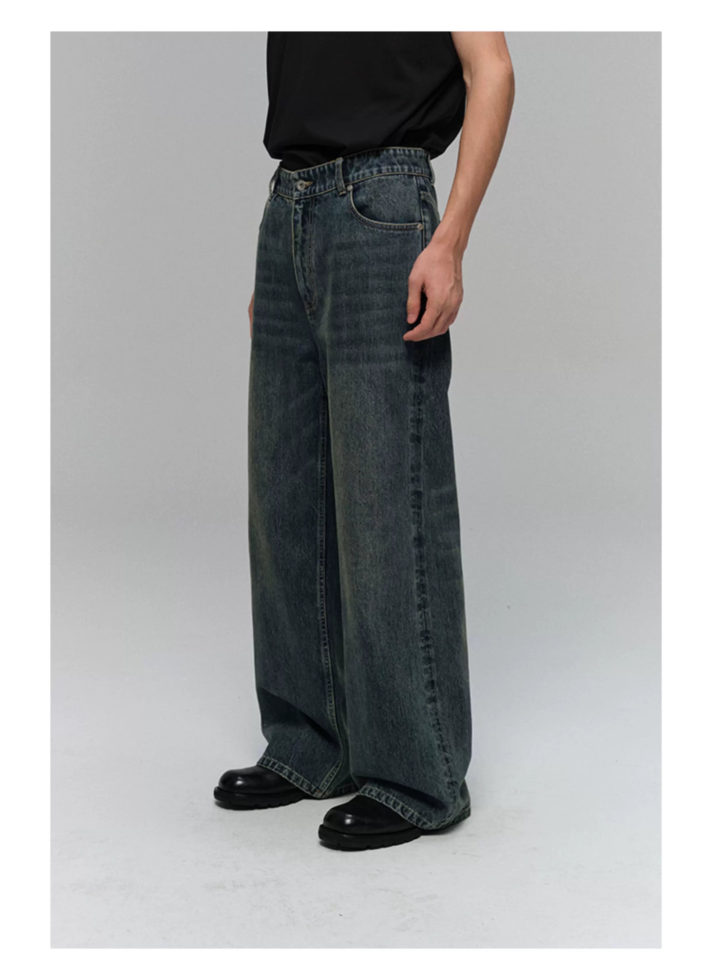 Heavyweight Slub Washed Straight Jeans