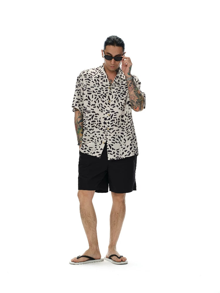 Men's Spotted Cuban Collar Shirt