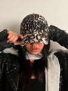 Embroidered Distressed Leopard Print Baseball Cap