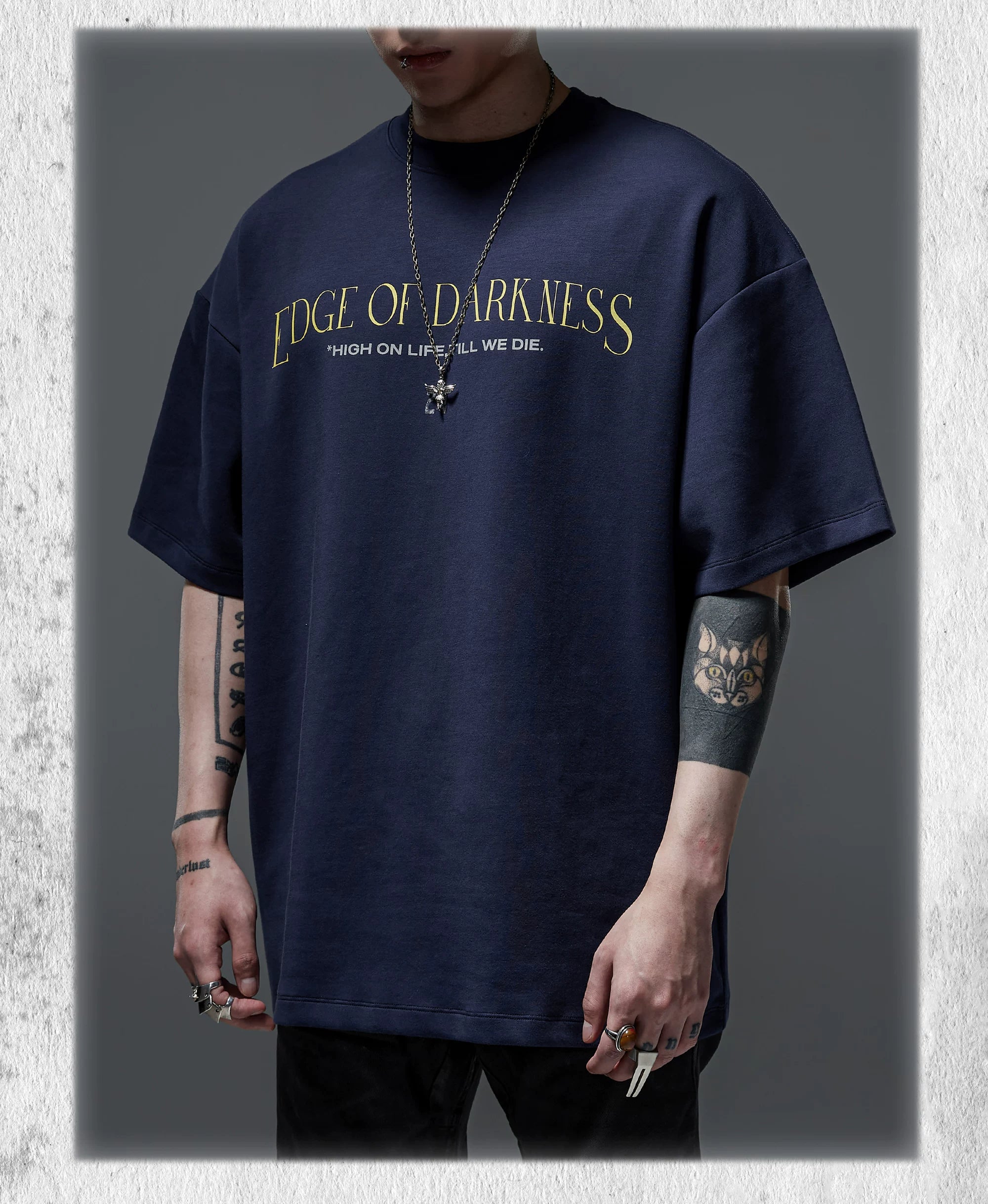 Men's Solid Loose Heavy Cotton Tees
