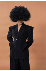 Men's Black Double Breasted Blazer
