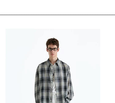 Plaid Woven Cotton Long Sleeve Shirt