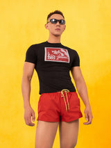 Black Vintage Portrait Print Slim Tees