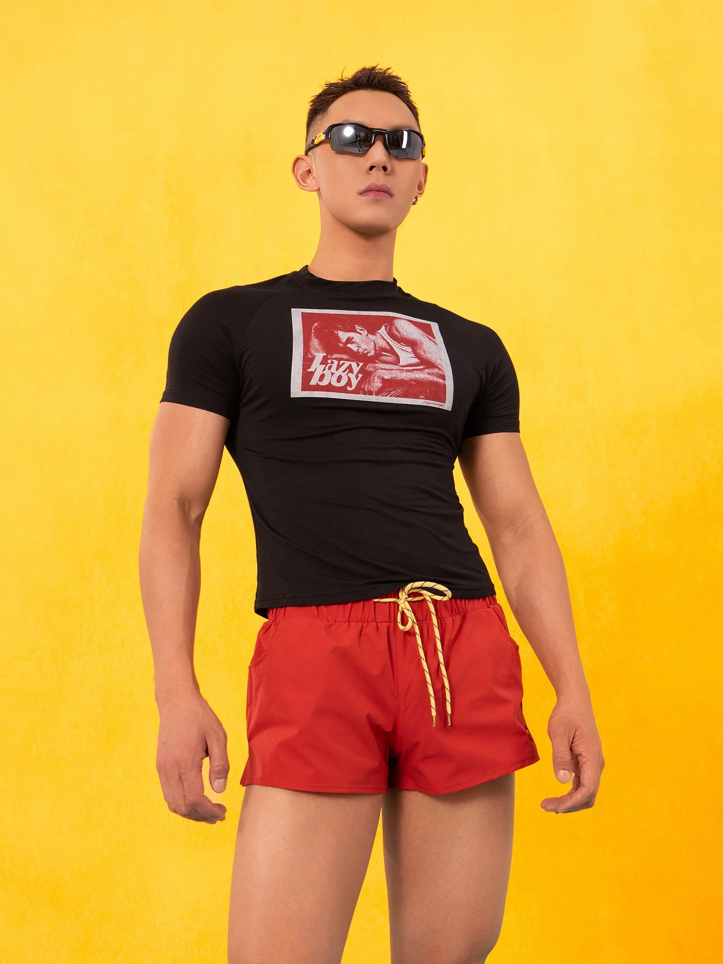 Black Vintage Portrait Print Slim Tees