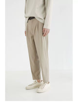 Double Pleated Wide Cropped Suit Pants