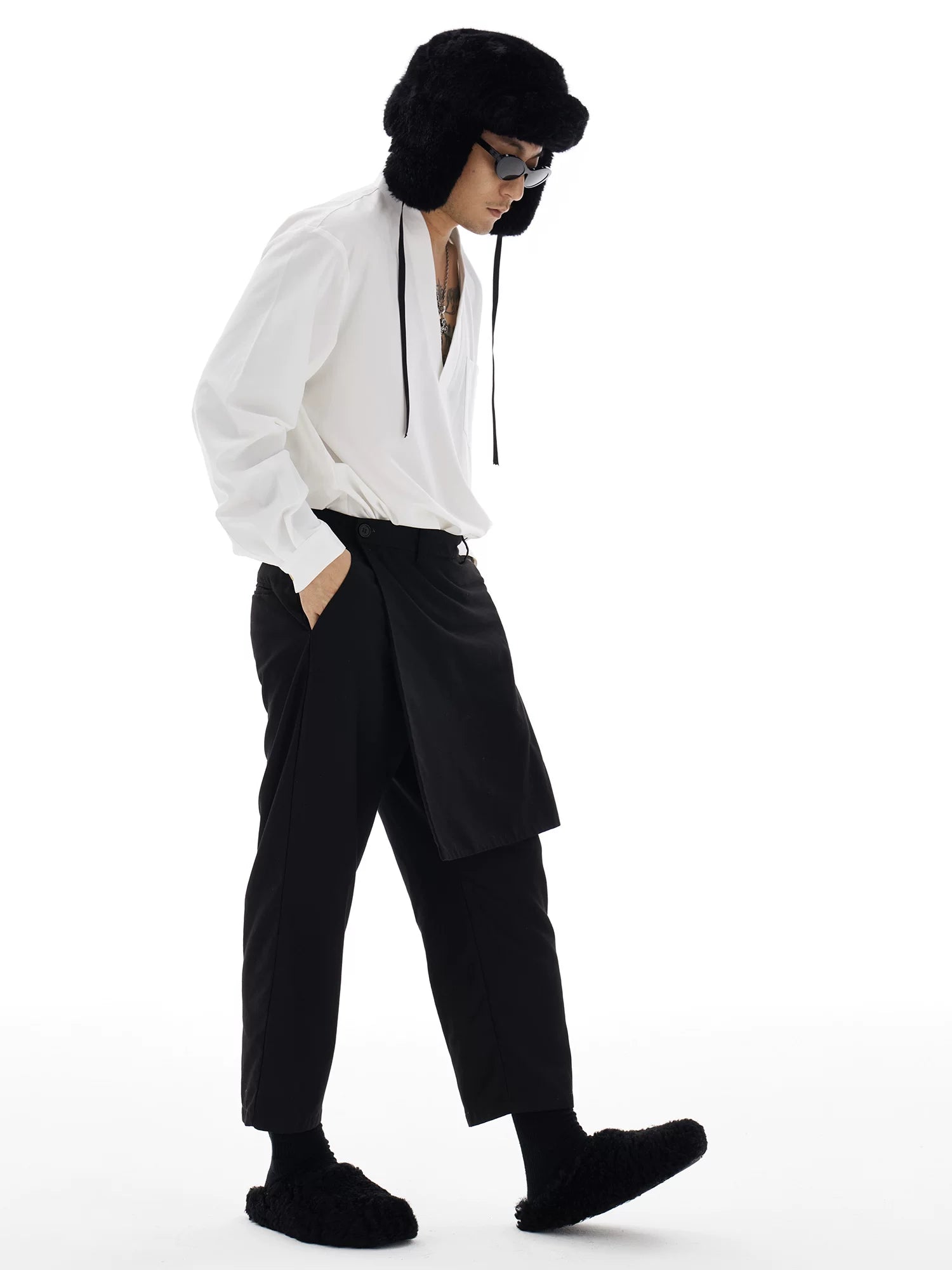 Loose V-Neck Pullover Shirt
