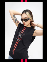 Men's Black Printed Tank Top