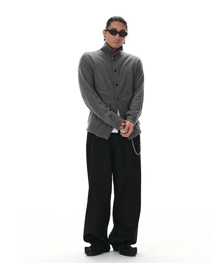 Turtleneck Merino Wool Cashmere Cardigan