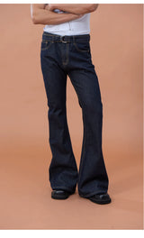 Men's Dark Blue Slim Flared Jeans