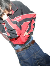 Blue Riveted Wide Leg Denim Pants