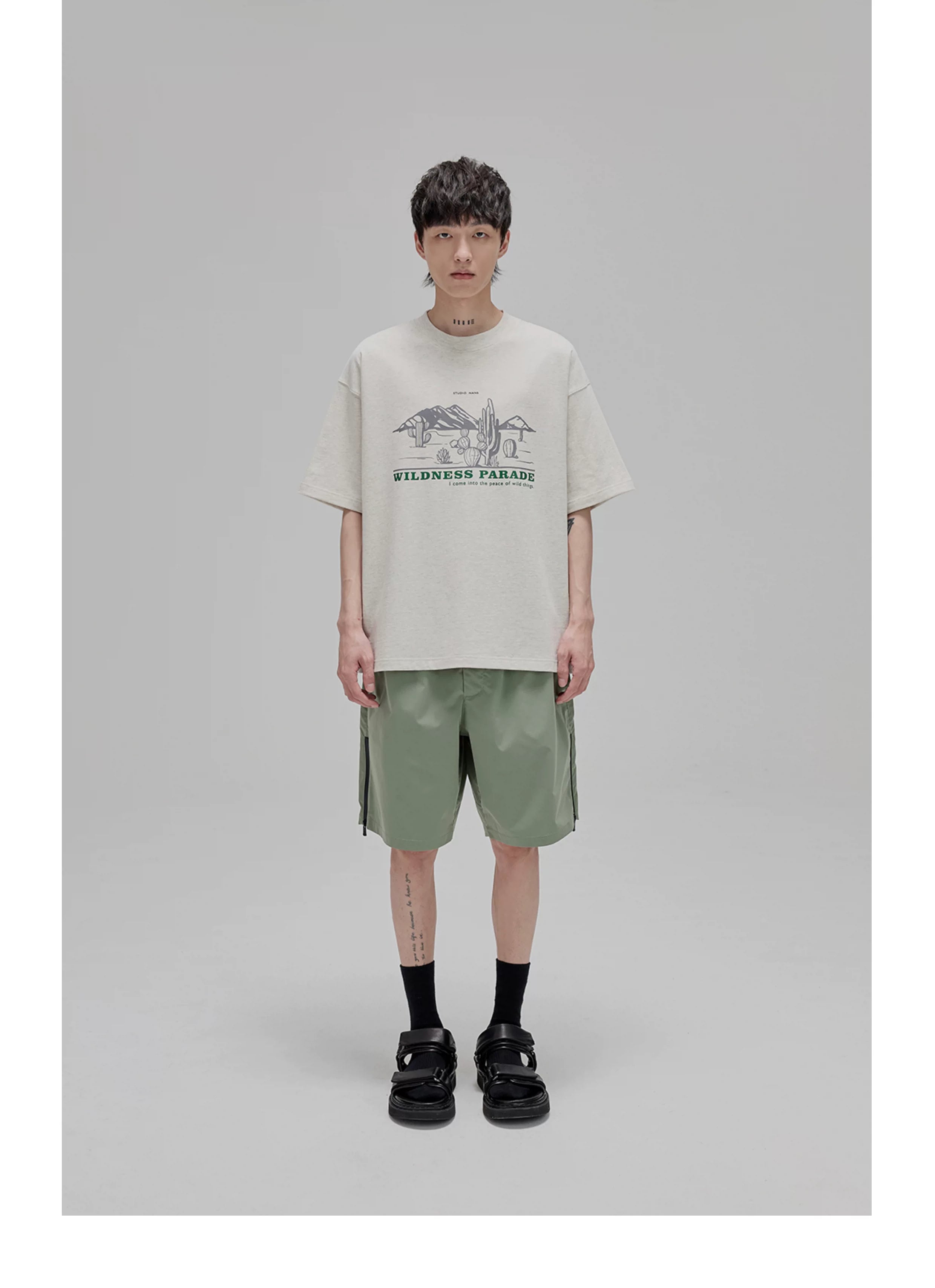 Illustrated Print Crew Neck Tee