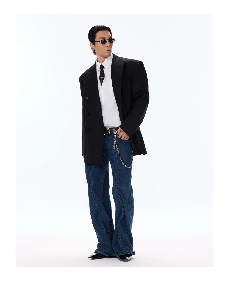 Classic Vintage Oversized Double-breasted Wool Blazer