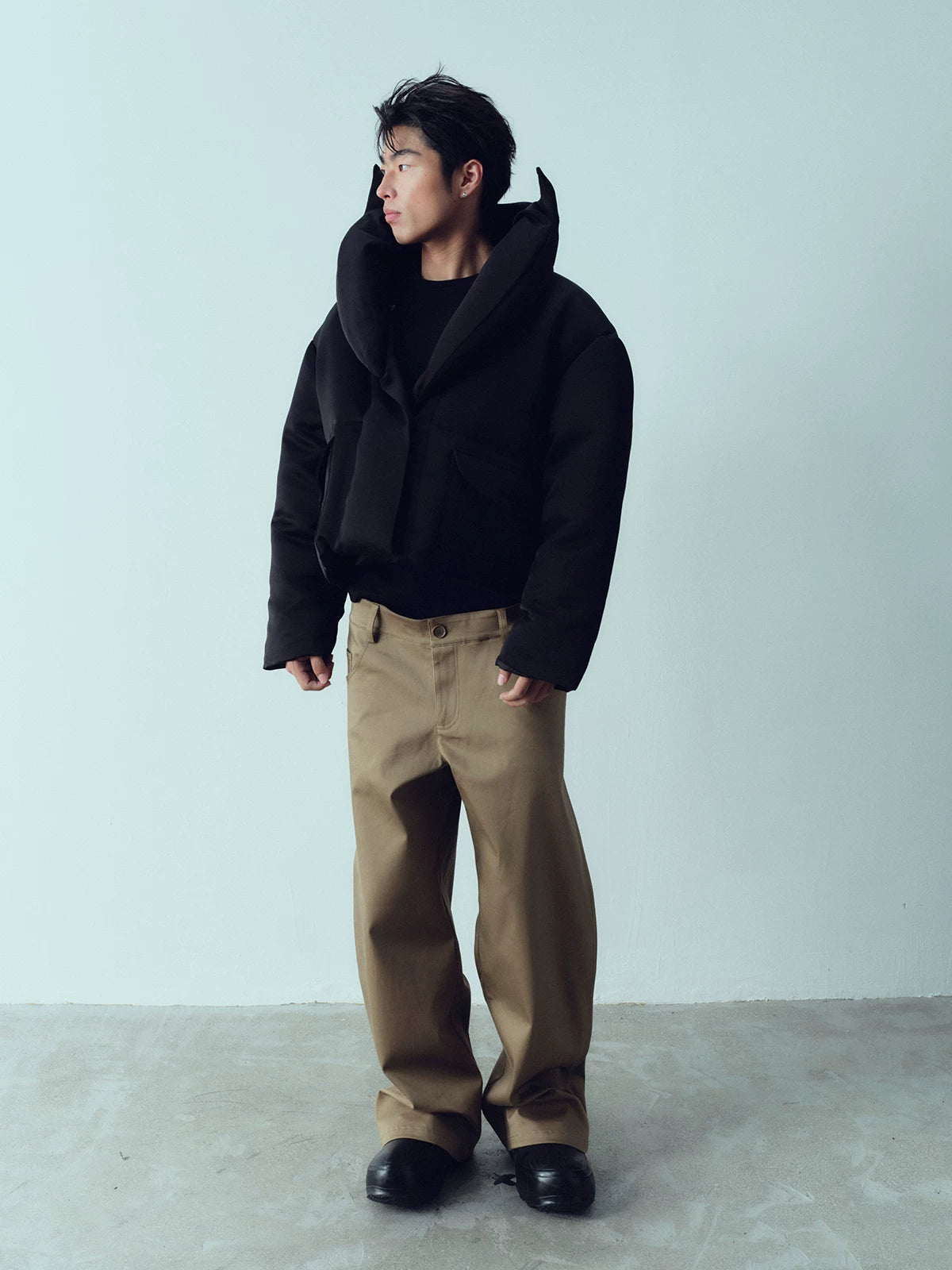 Cropped 95% White Goose Down Jacket