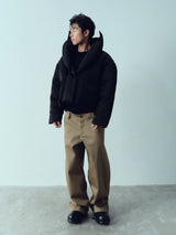 Cropped 95% White Goose Down Jacket
