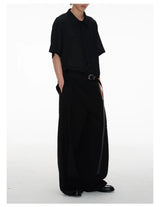 Hollow Striped Short Sleeve Crop Shirt