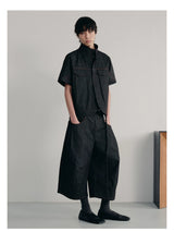 Stand Collar Denim Shirts With Pockets