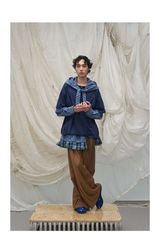 Detachable Hood Layered Plaid Shirt