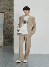 Pleated Wide Leg Suit Pants