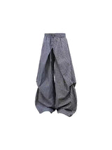 Asymmetric Cross Plaid Pleated Casual Pants