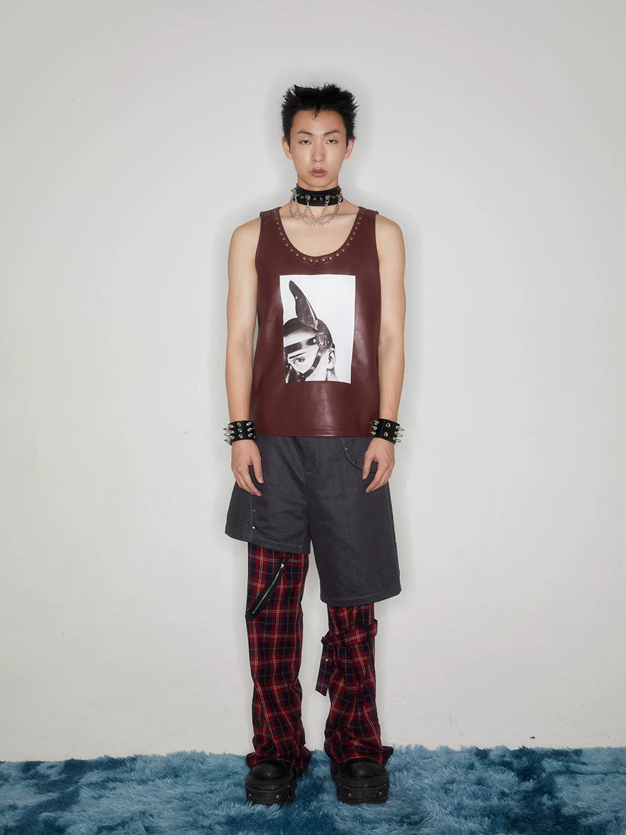 Y2K Punk Lace-Up Plaid Cargo Pants