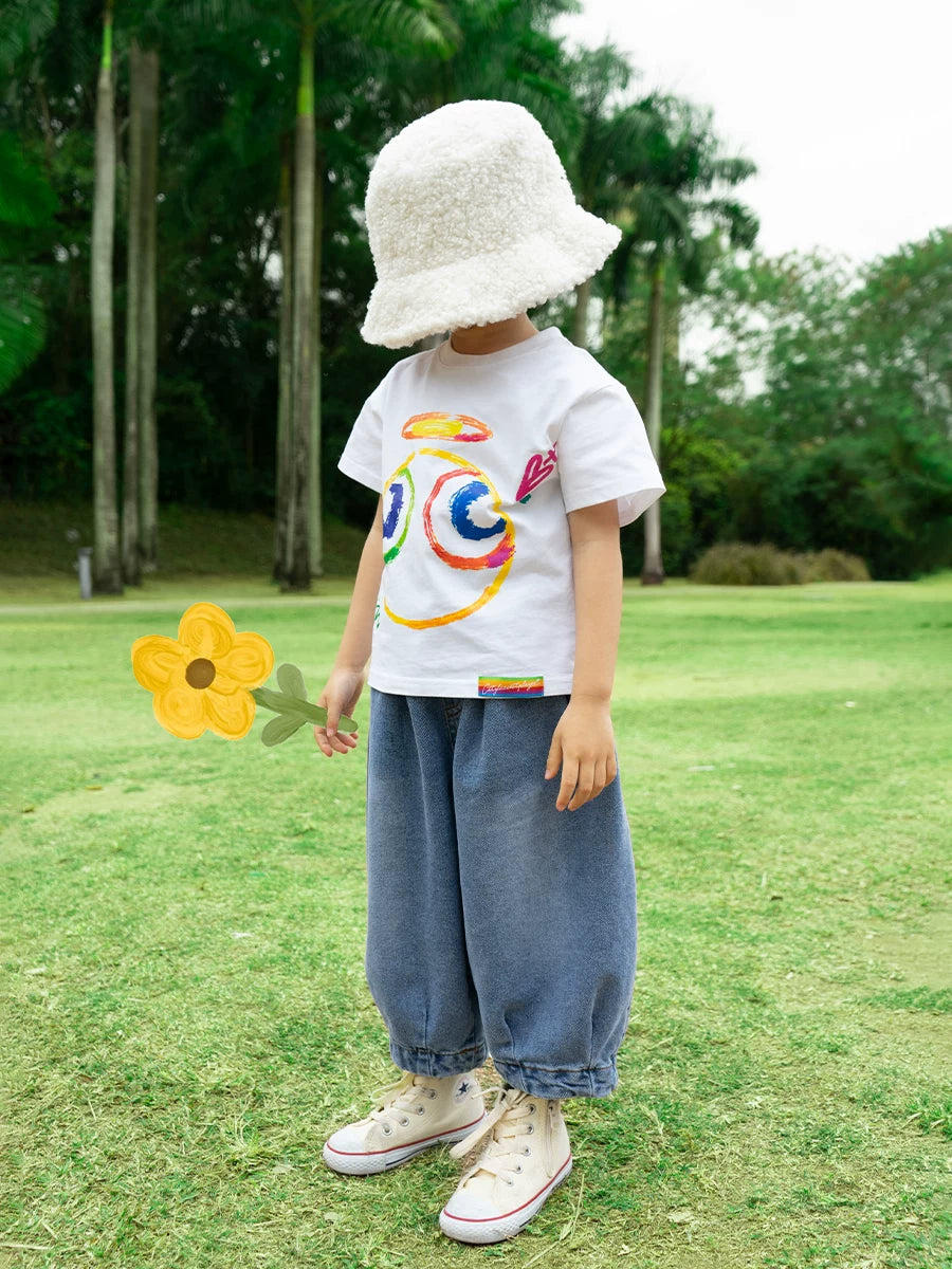 Angel Wing Print Cotton Kids' Tees