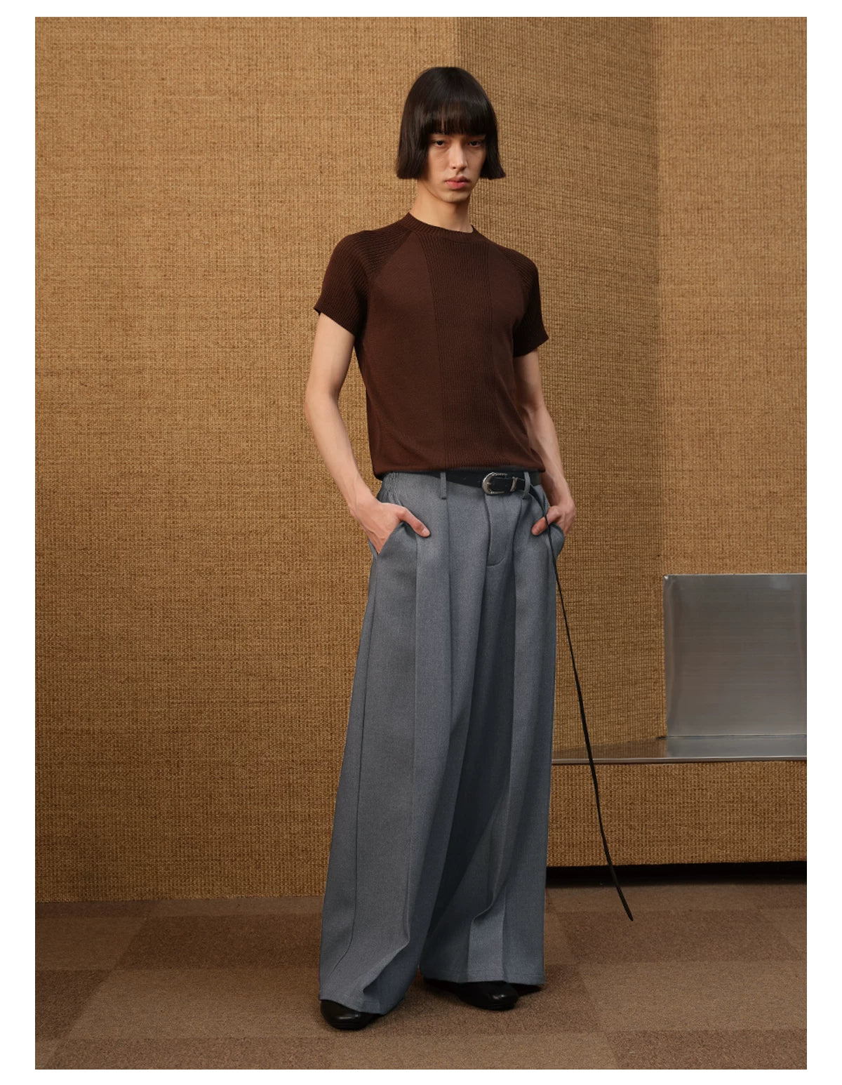 No Waistband Wide Leg TR Trousers
