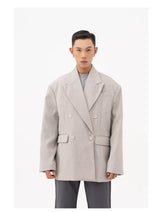 Men's Oversized Dark Apricot Padded Blazer