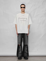 Cotton Blend Embroidered Fringe Tee