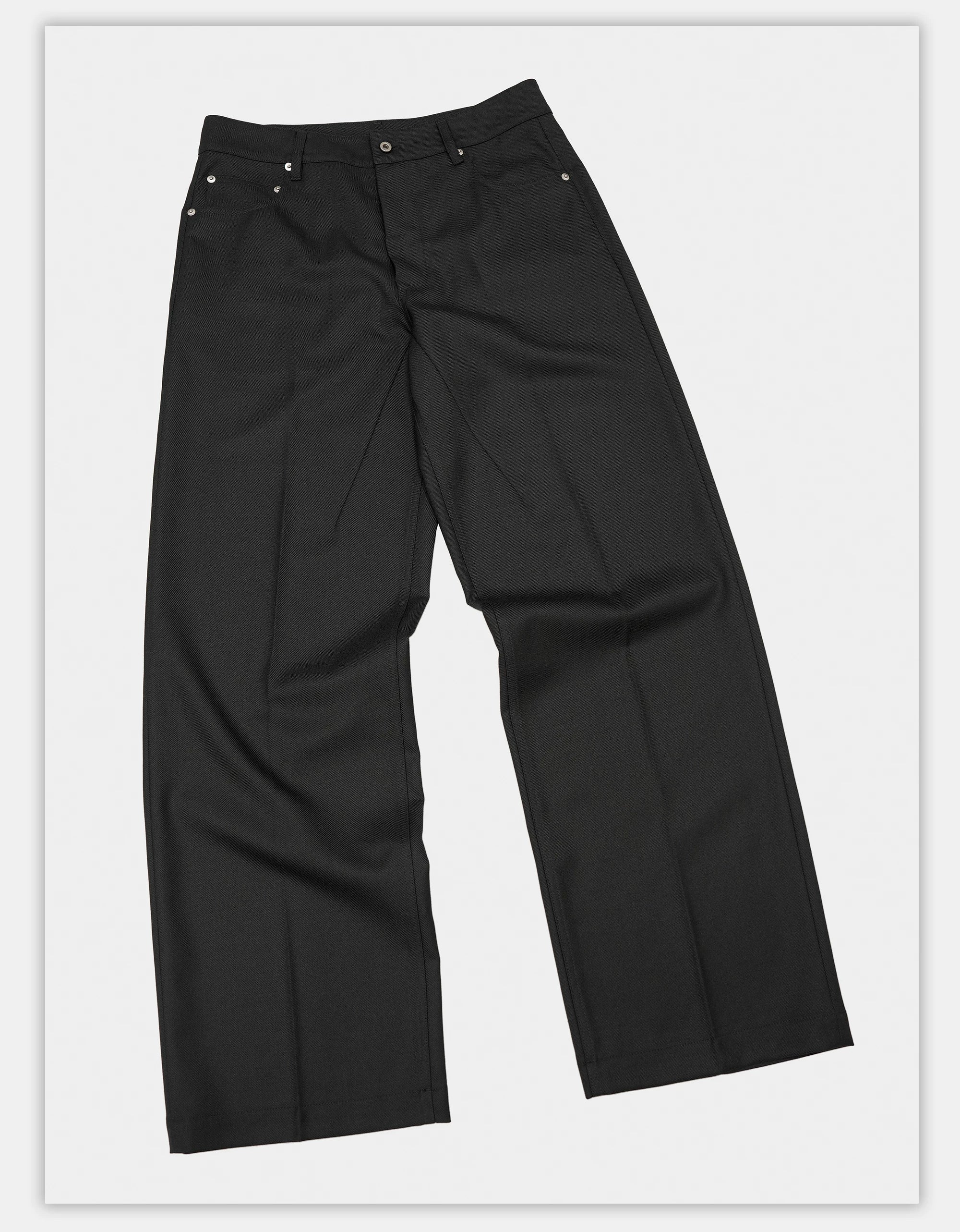 Wide Leg Wrinkle-free Wool Trousers