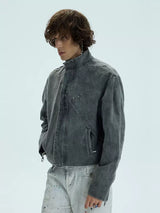 Washed Fleece Plaid Lined Jacket