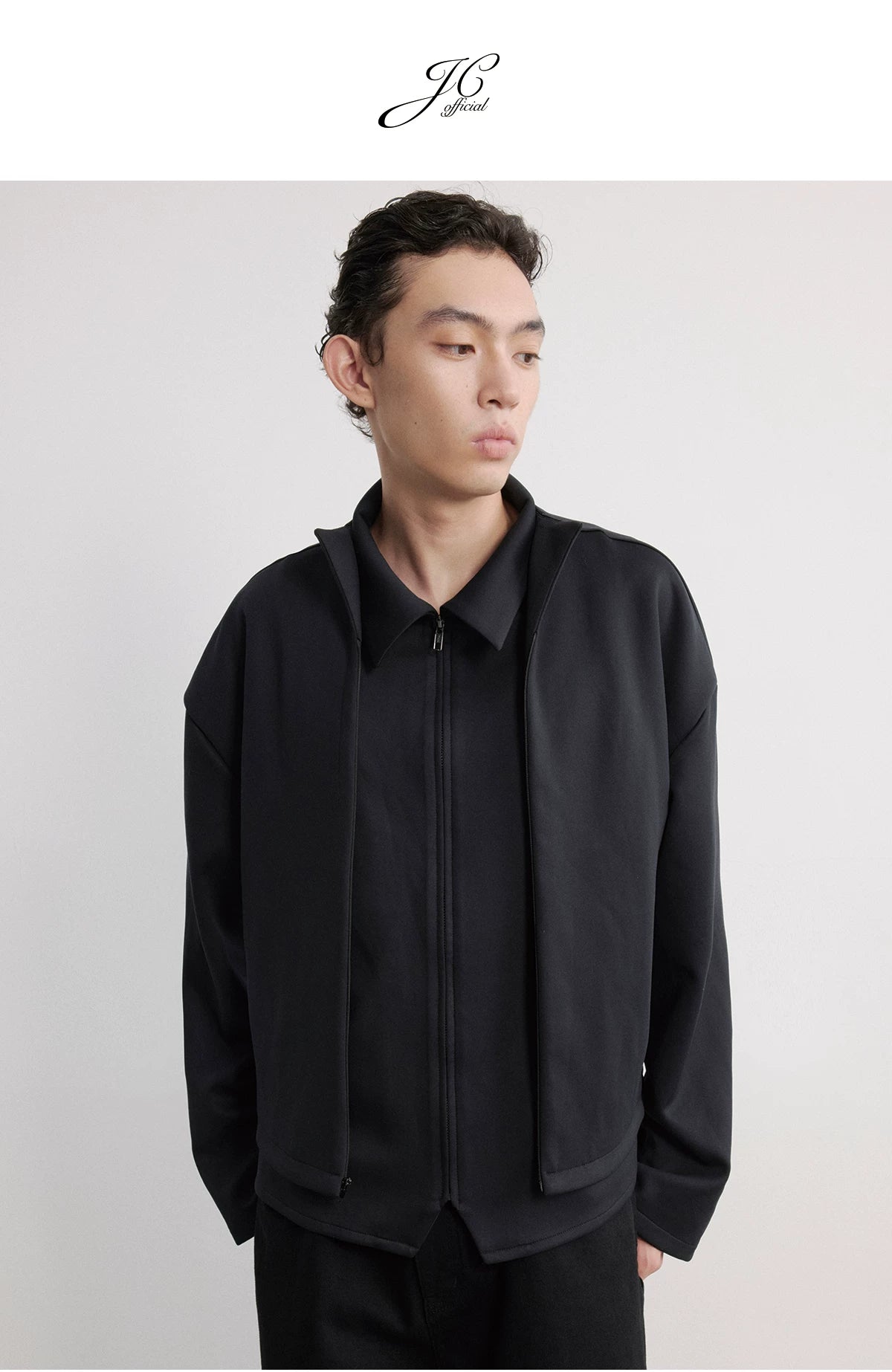 Double Layer Tencel Zipper Shirt