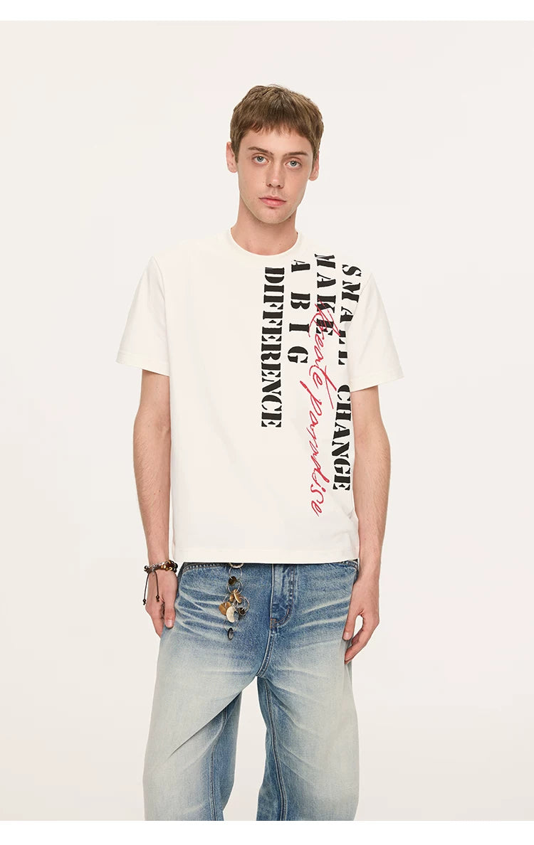 Casual Cool Dry Contrast Slogan Tees