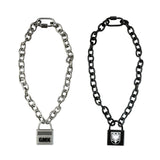 Adjustable Two-tone Punk Lock Chain Necklace