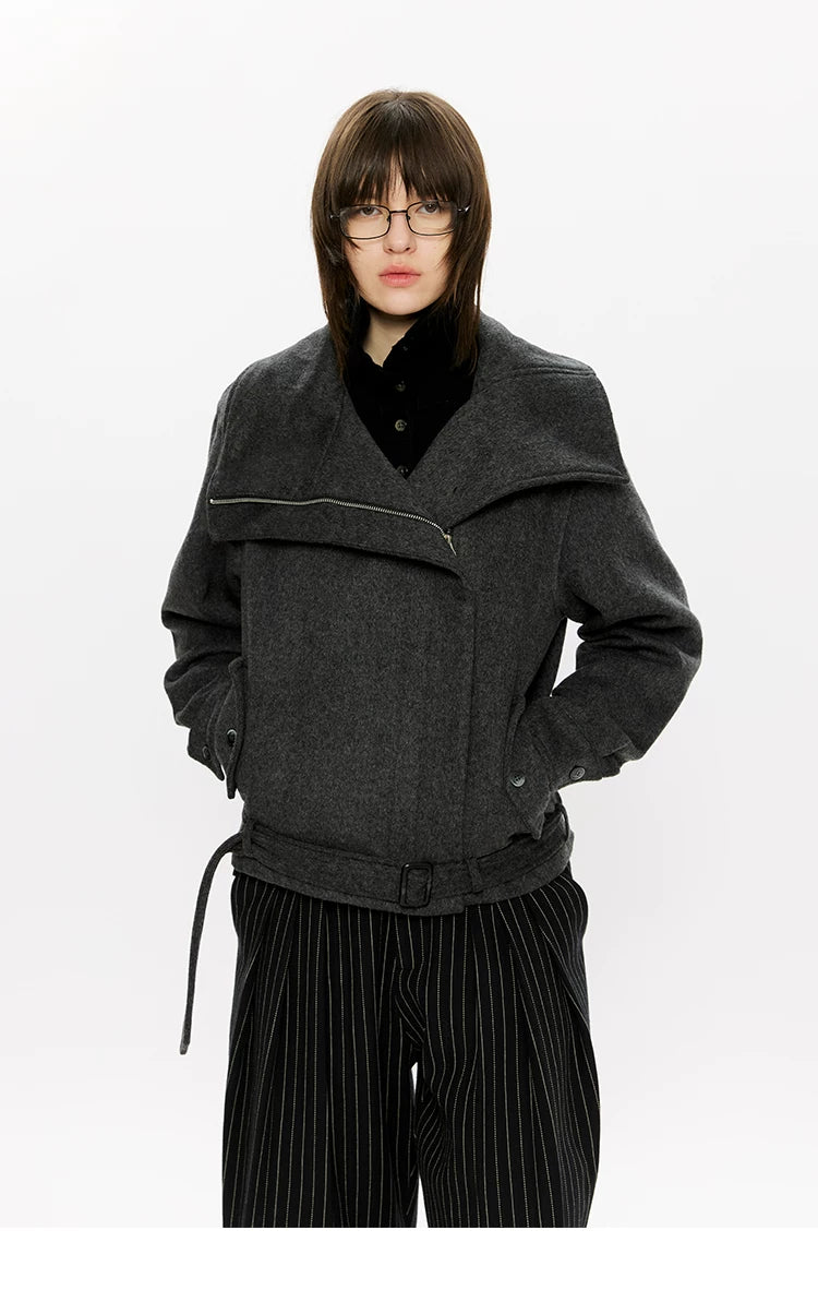 50% Merino Wool Set-Shoulder Zip Jacket