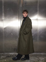 British Style Loose Long Wool Coat