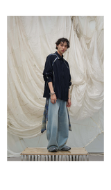 Washed Denim Split Shirt