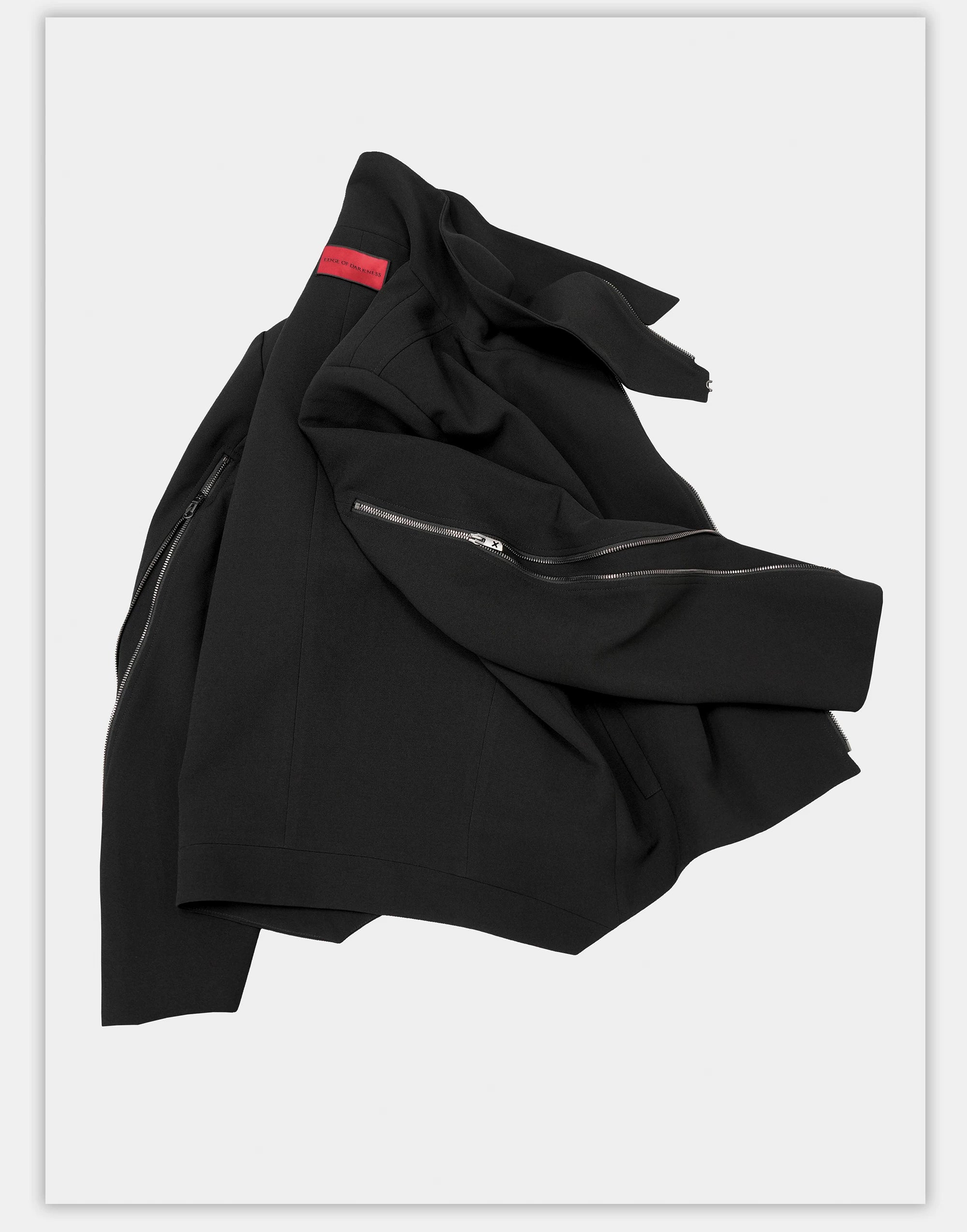 Dark Matte High Collar Zip Jacket