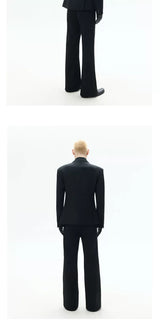 Black Straight Leg Casual Pants